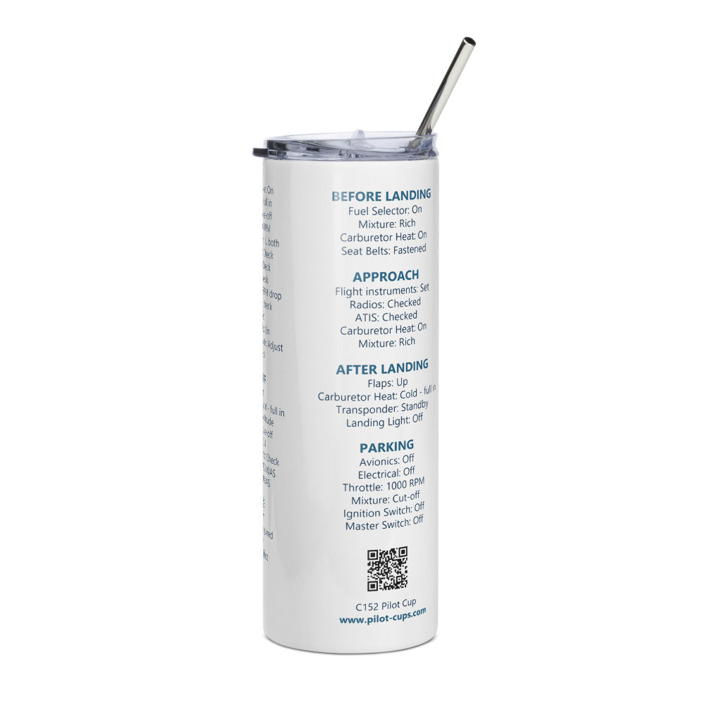 Vaso térmico checklist Cessna 152 – blanco – vista izquierda