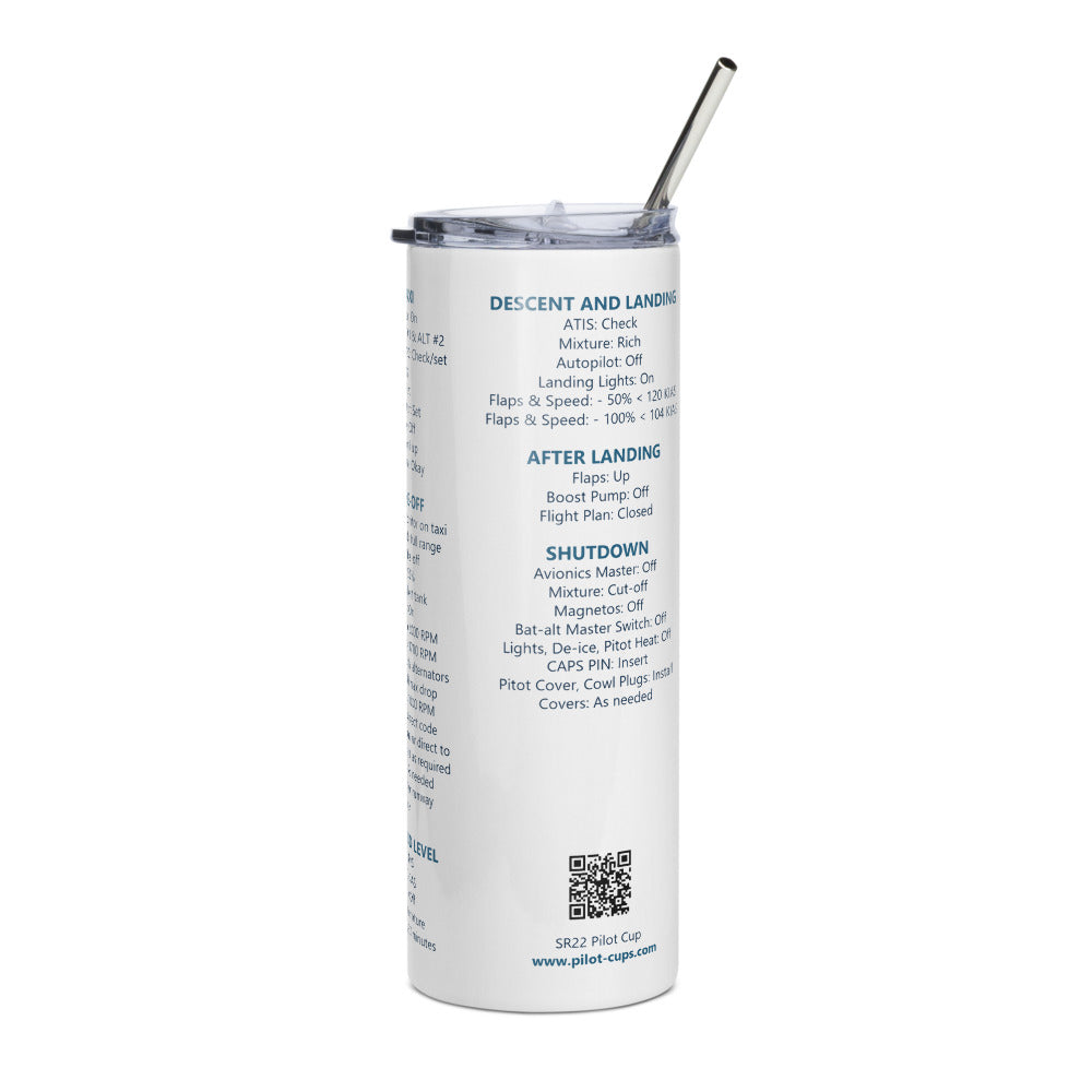 Vaso térmico checklist Cirrus SR22 – blanco – vista izquierda