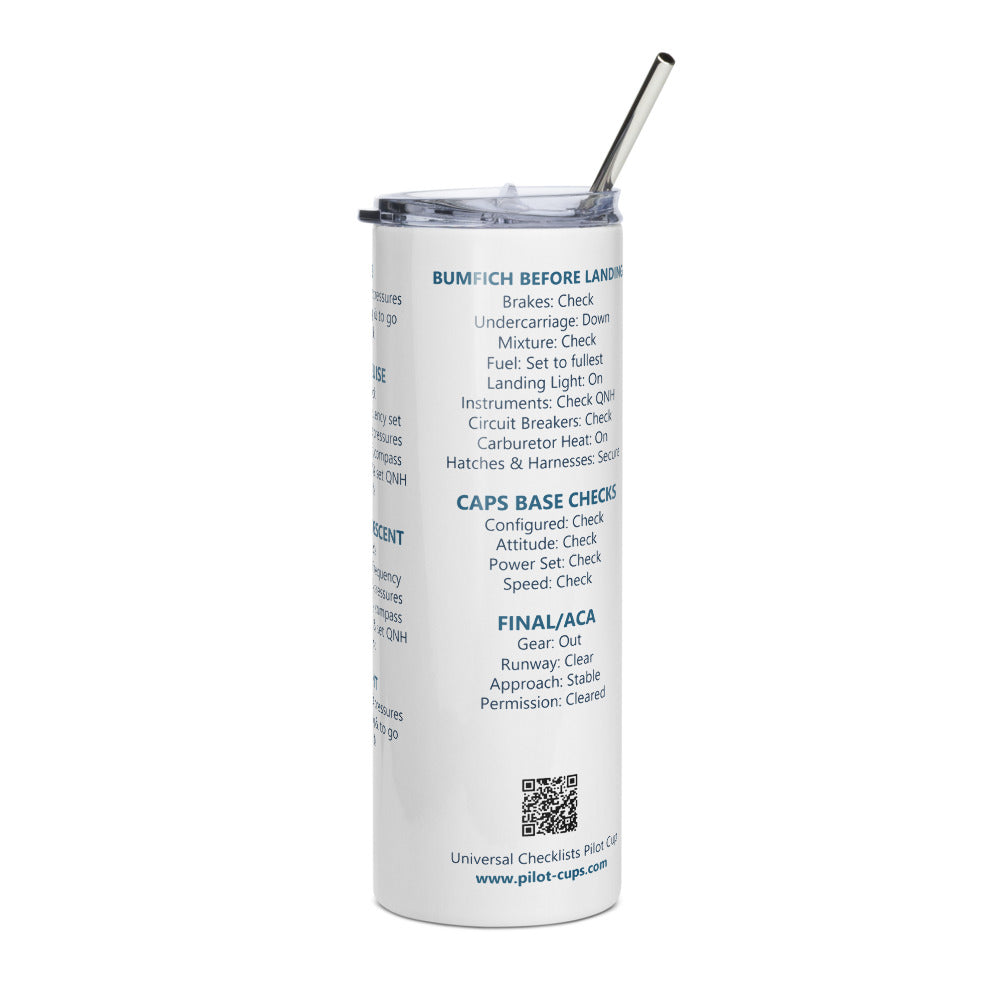 Vaso térmico checklists IFR universales – blanco – vista izquierda
