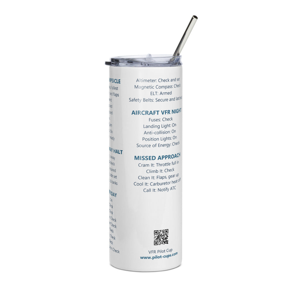 Vaso térmico checklists VFR universales – blanco – vista izquierda