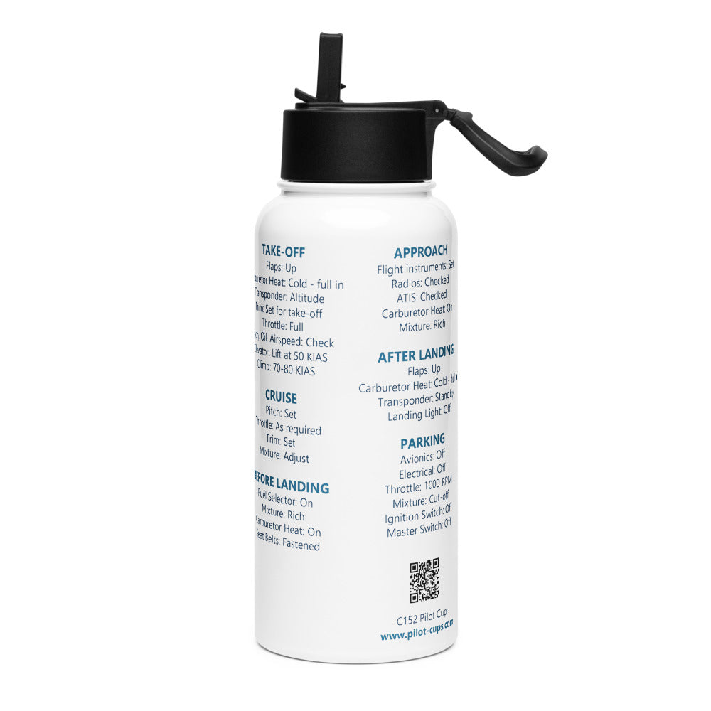 Botella checklist Cessna 152 – blanco – vista izquierda