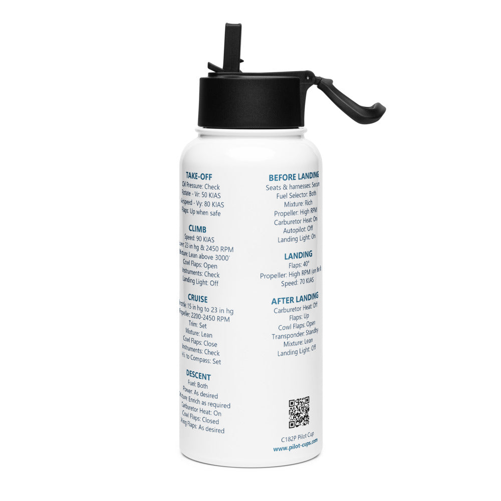 Botella checklist Cessna 182P – blanco – vista izquierda