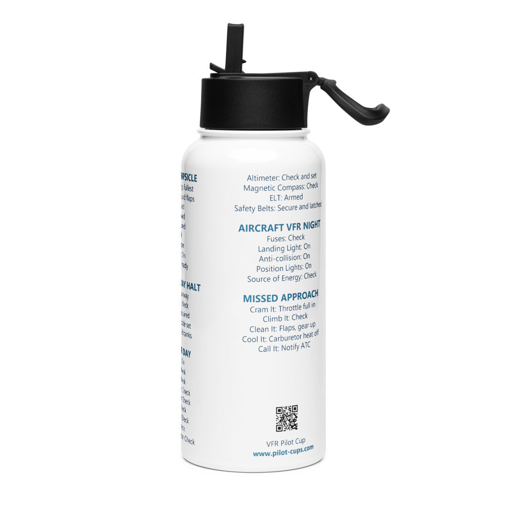 Botella checklists VFR universales – blanco – vista izquierda