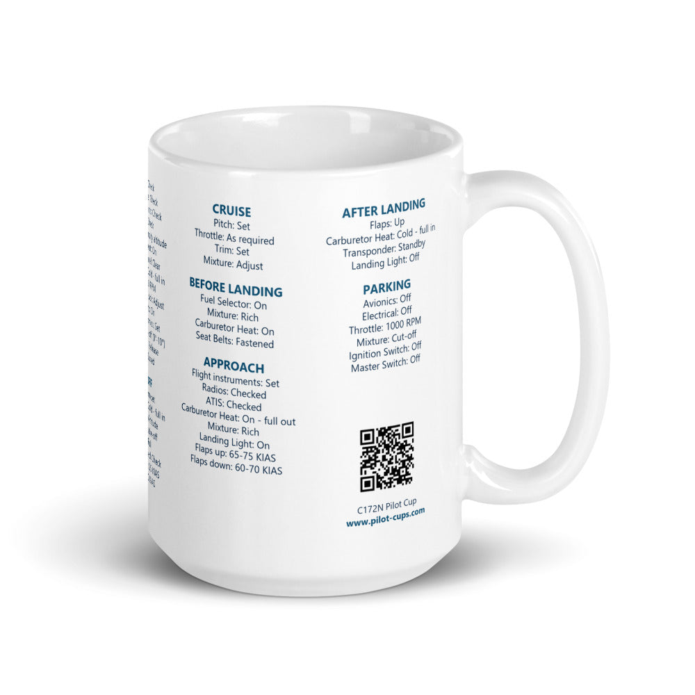 Taza checklist Cessna 172N – blanco – asa a la derecha