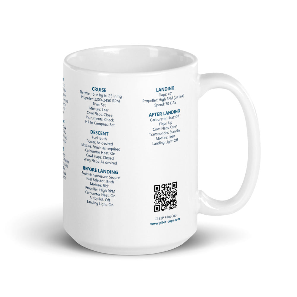 Tazza checklist Cessna 182P – bianco – manico a destra