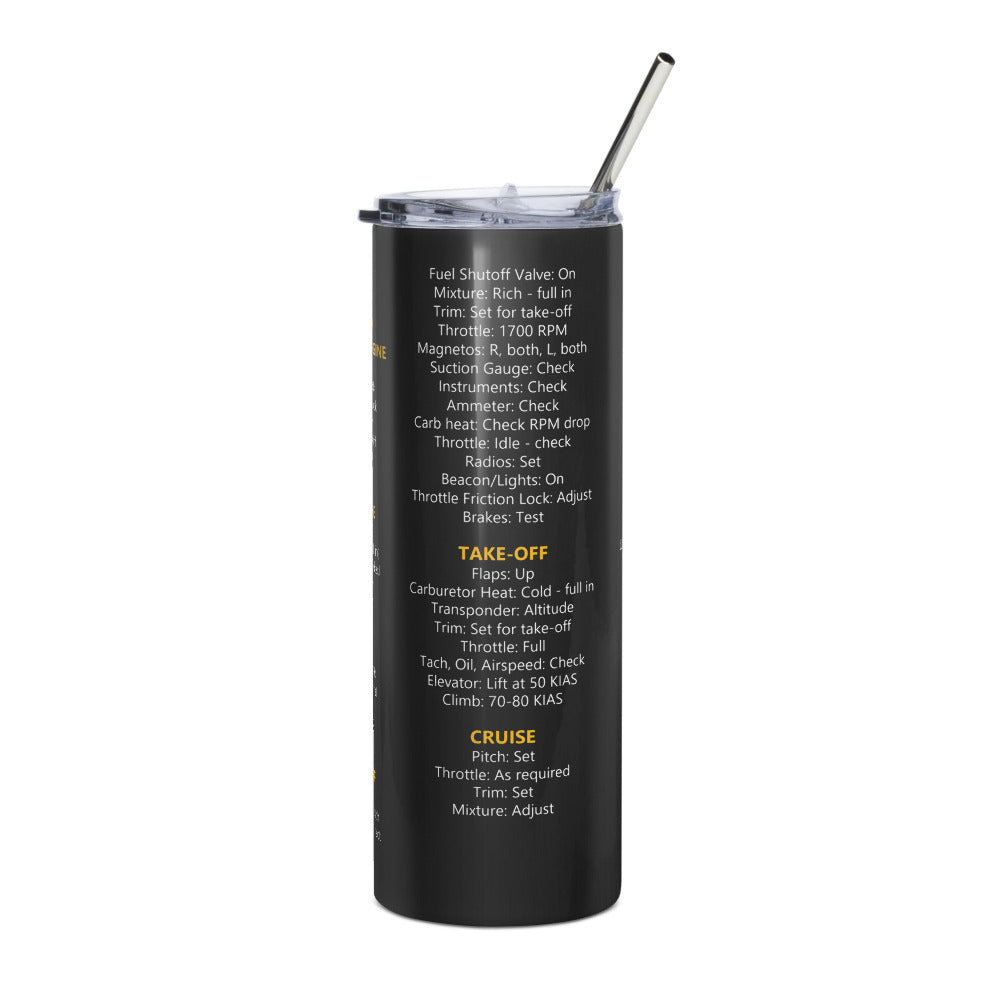 Vaso térmico checklist Cessna 152 – negro – vista frontal