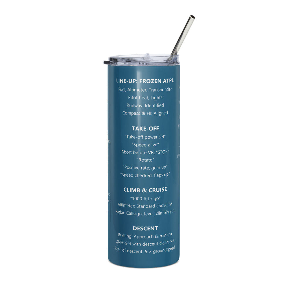 Bicchiere termico IFR Callouts – blu navy – vista frontale