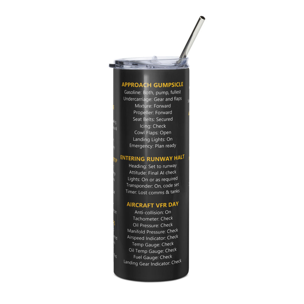 Vaso térmico checklists VFR universales – negro – vista frontal