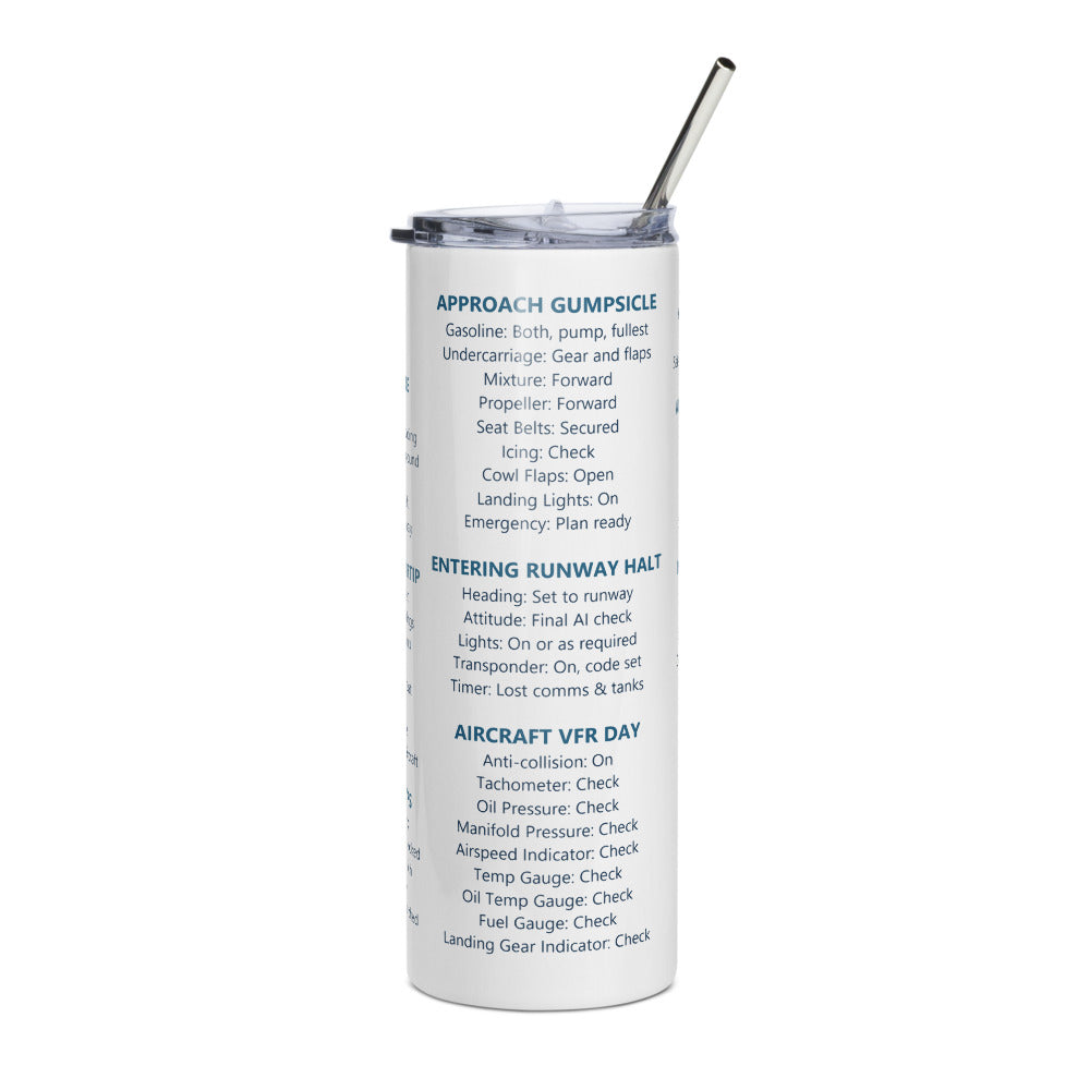 Vaso térmico checklists VFR universales – blanco – vista frontal