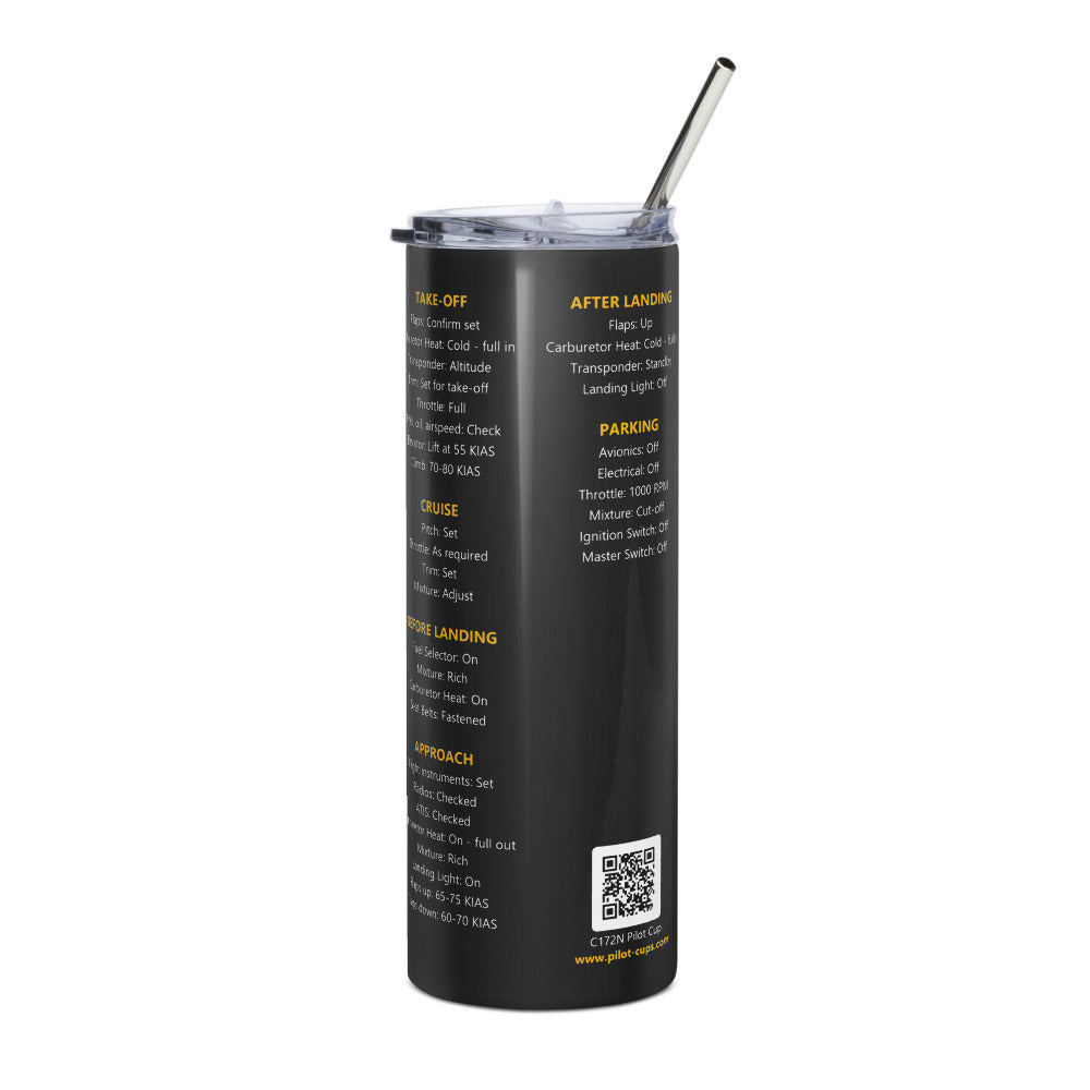 Vaso térmico checklist Cessna 172N – negro – vista izquierda