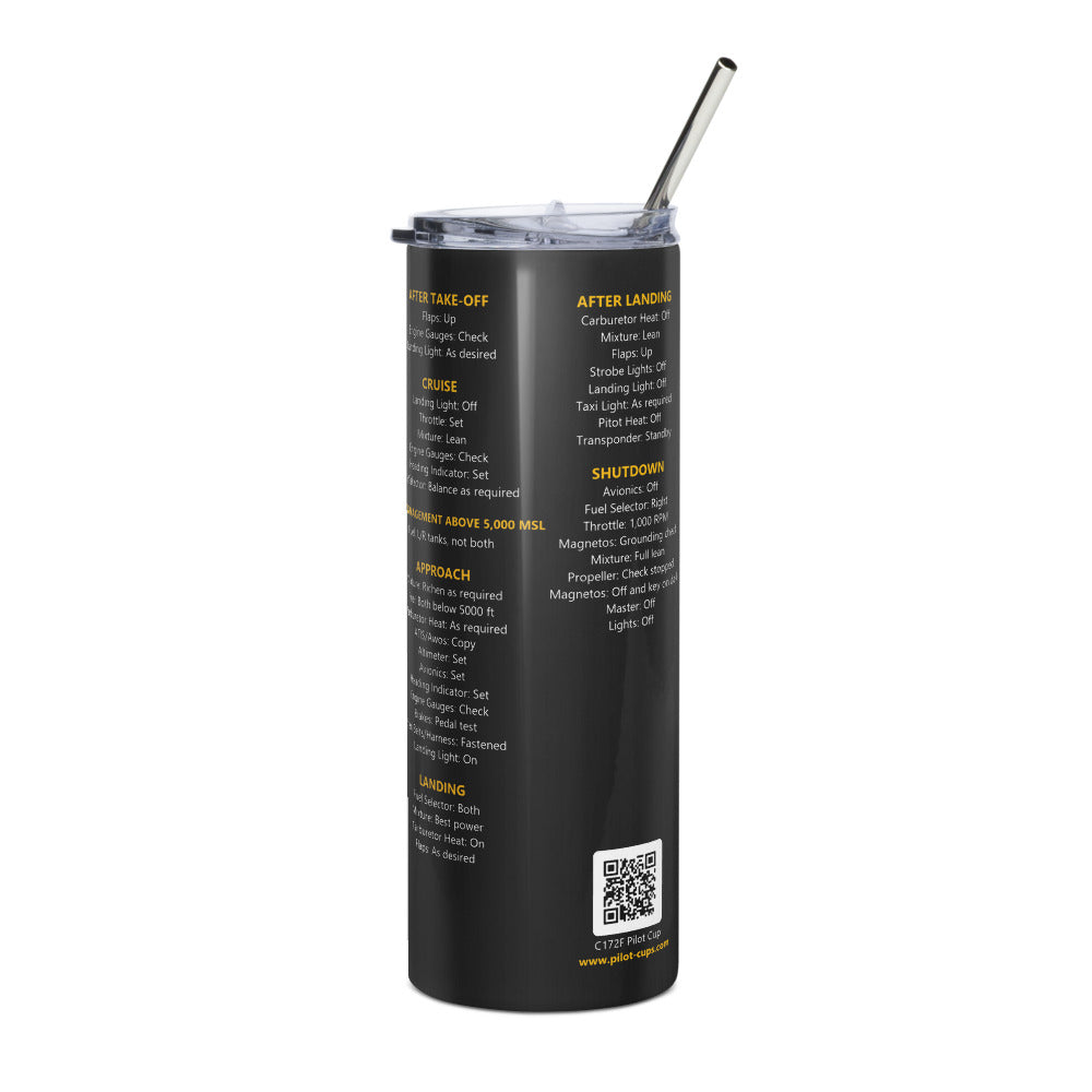 Vaso térmico checklist Cessna 172F – negro – vista izquierda