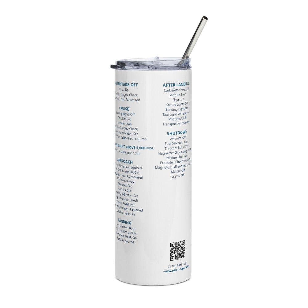 Vaso térmico checklist Cessna 172F – blanco – vista izquierda