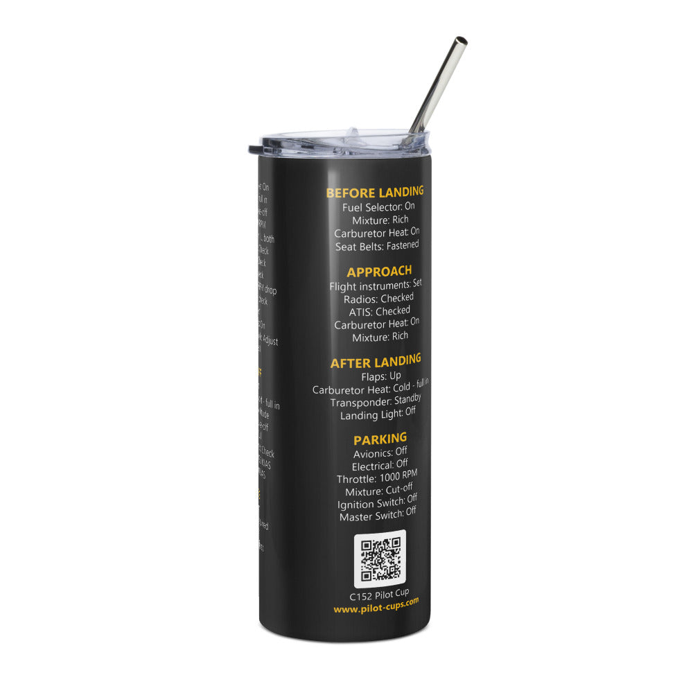 Vaso térmico checklist Cessna 152 – negro – vista izquierda