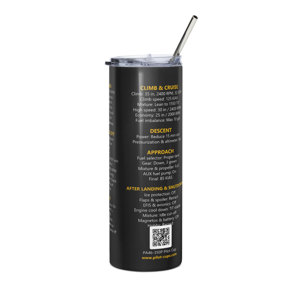 Vaso térmico checklist Piper PA46-350P – negro – vista izquierda