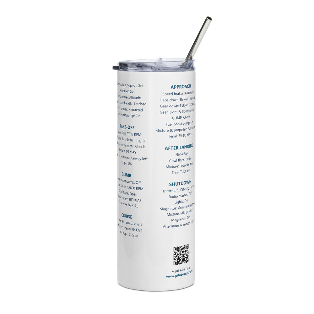 Vaso térmico checklist Mooney M20J – blanco – vista izquierda