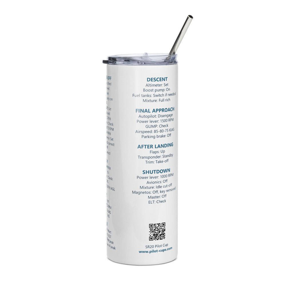 Vaso térmico checklist Cirrus SR20 – blanco – vista izquierda