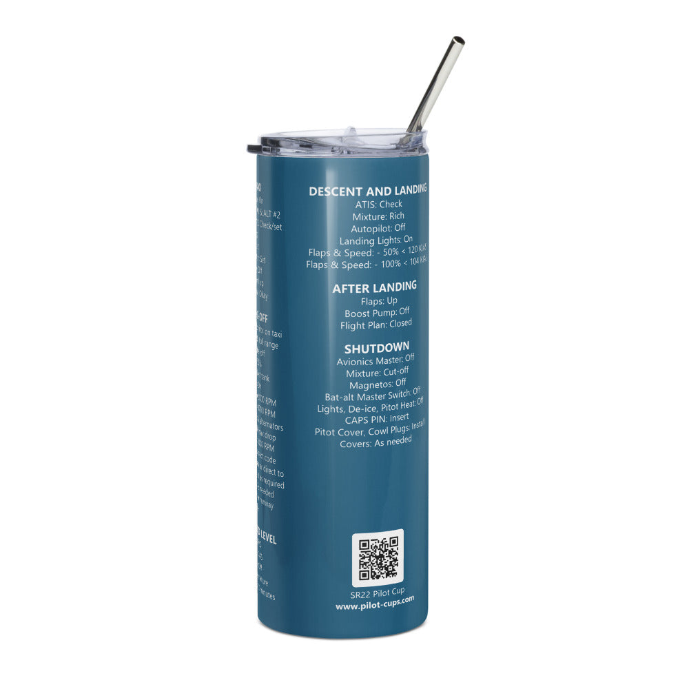 Vaso térmico checklist Cirrus SR22 – azul marino – vista izquierda