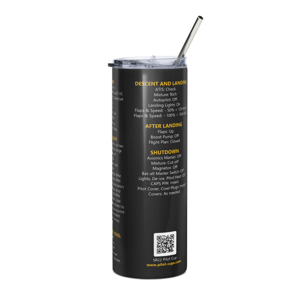 Vaso térmico checklist Cirrus SR22 – negro – vista izquierda