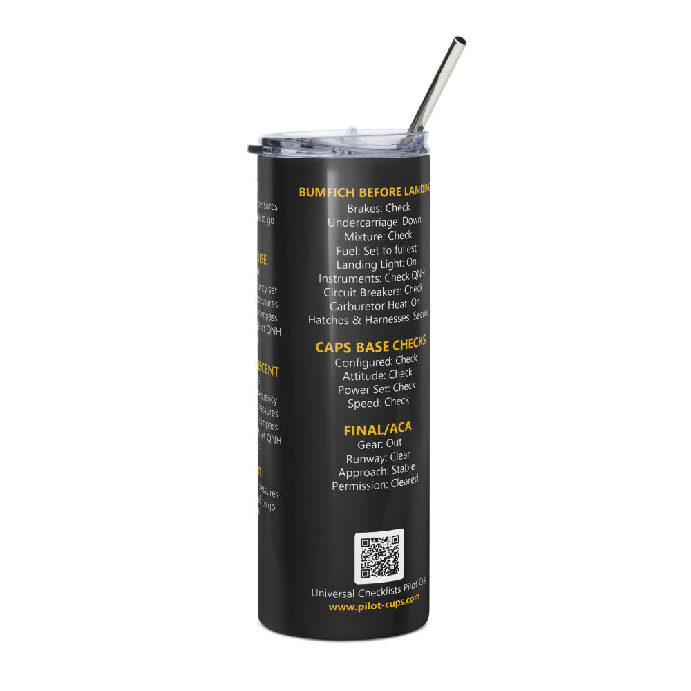 Vaso térmico checklists IFR universales – negro – vista izquierda
