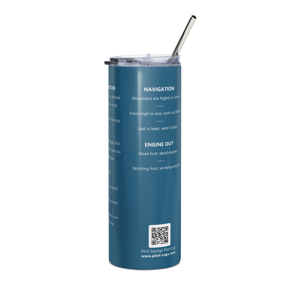 Unable. Before coffee. – Bicchiere termico – blu navy – vista da sinistra
