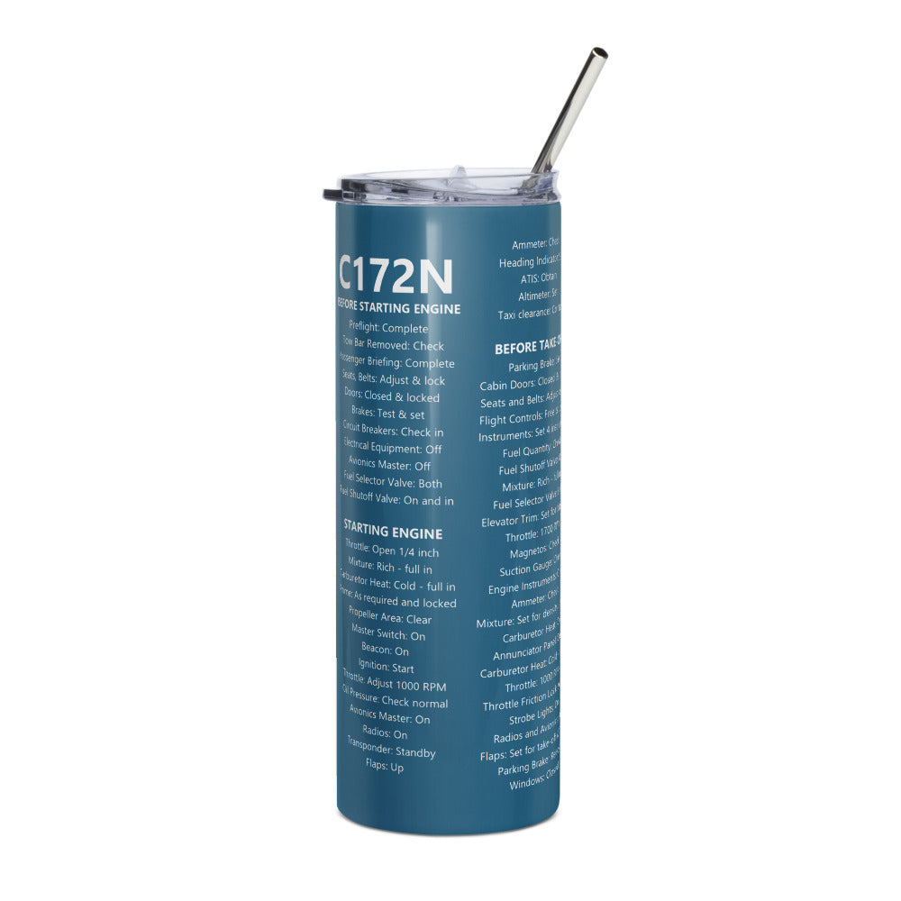 Vaso térmico checklist Cessna 172N – azul marino – vista derecha