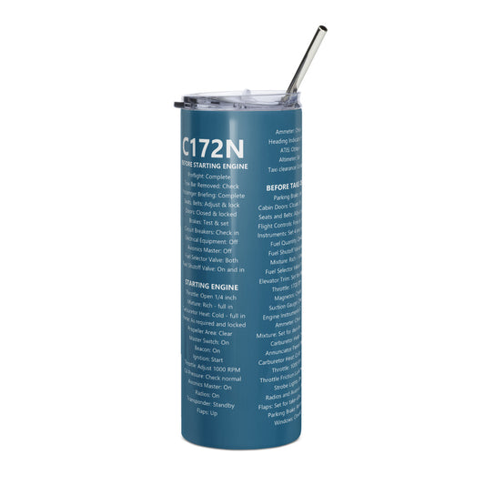Vaso térmico checklist Cessna 172N – azul marino – vista derecha