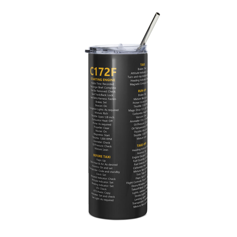 Vaso térmico checklist Cessna 172F – negro – vista derecha