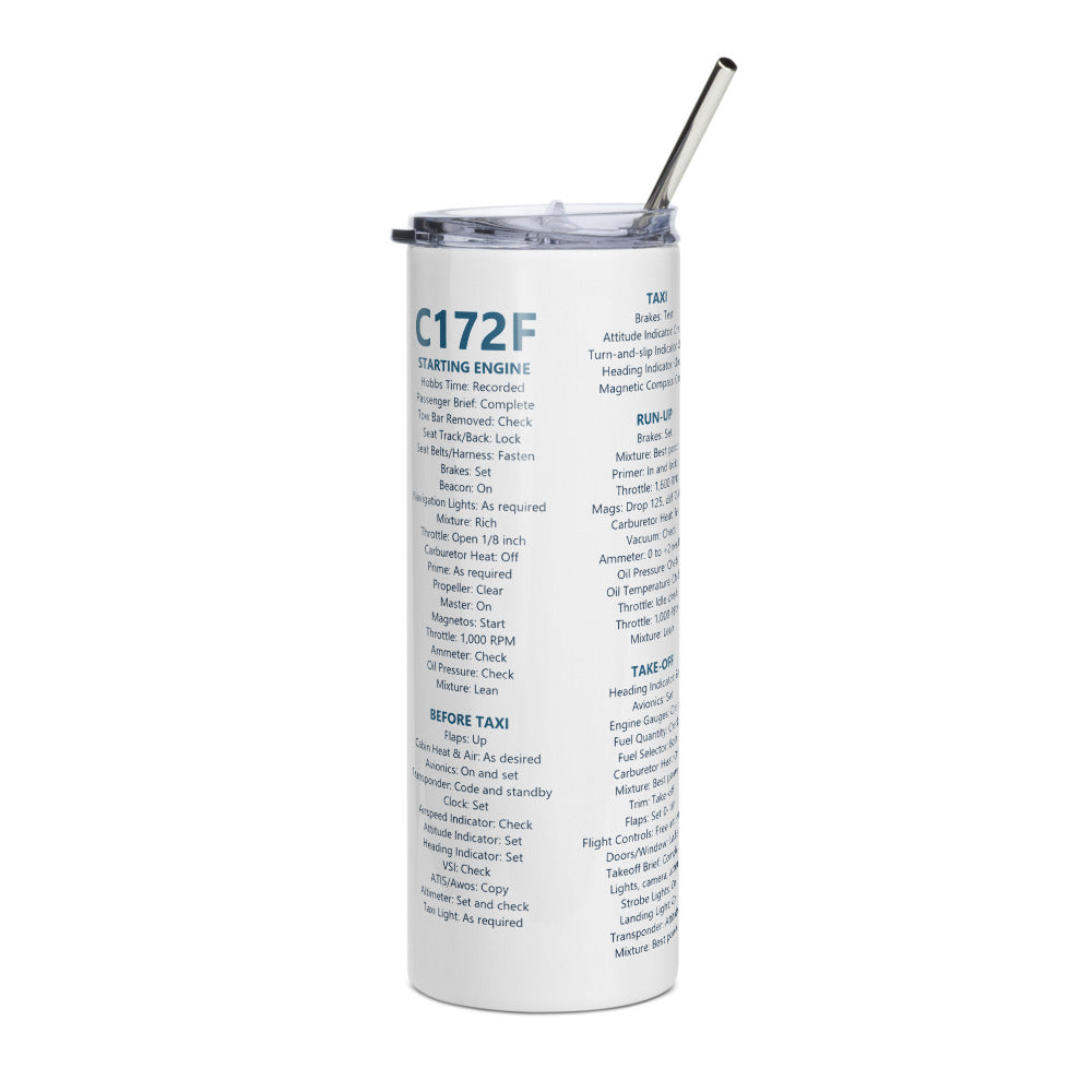 Vaso térmico checklist Cessna 172F – blanco – vista derecha
