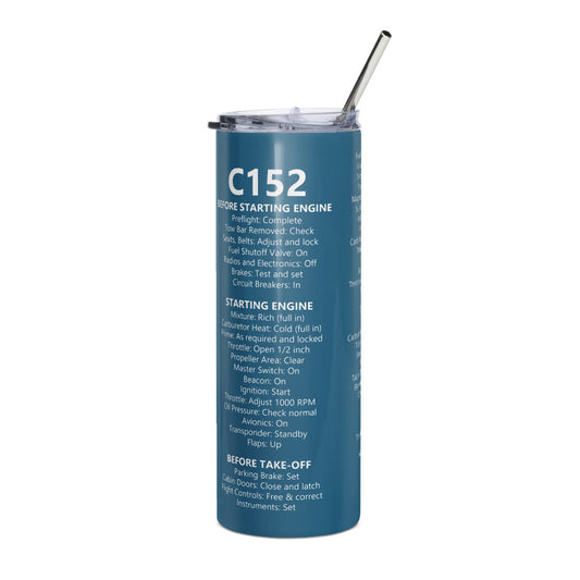 Vaso térmico checklist Cessna 152 – azul marino – vista derecha