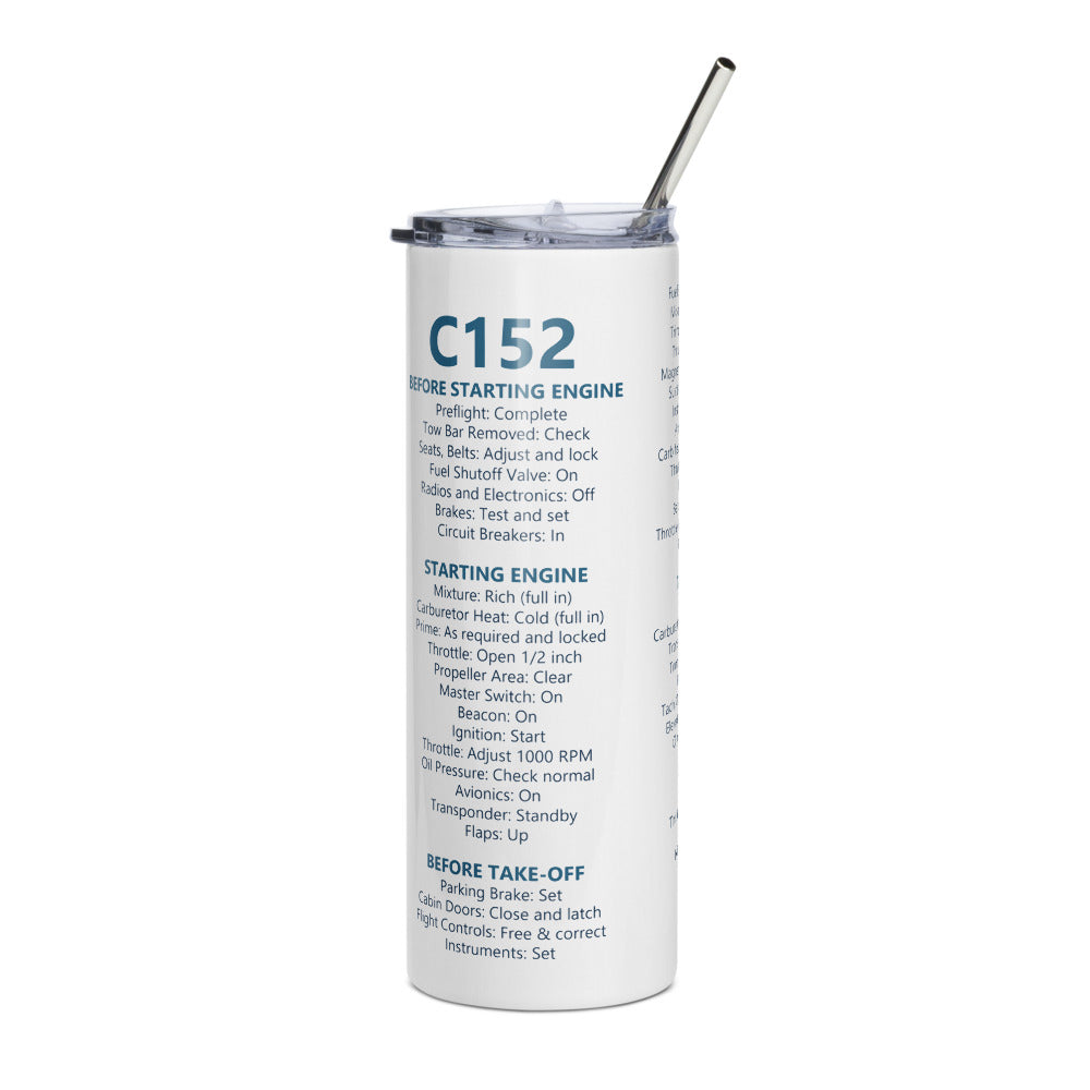 Vaso térmico checklist Cessna 152 – blanco – vista derecha