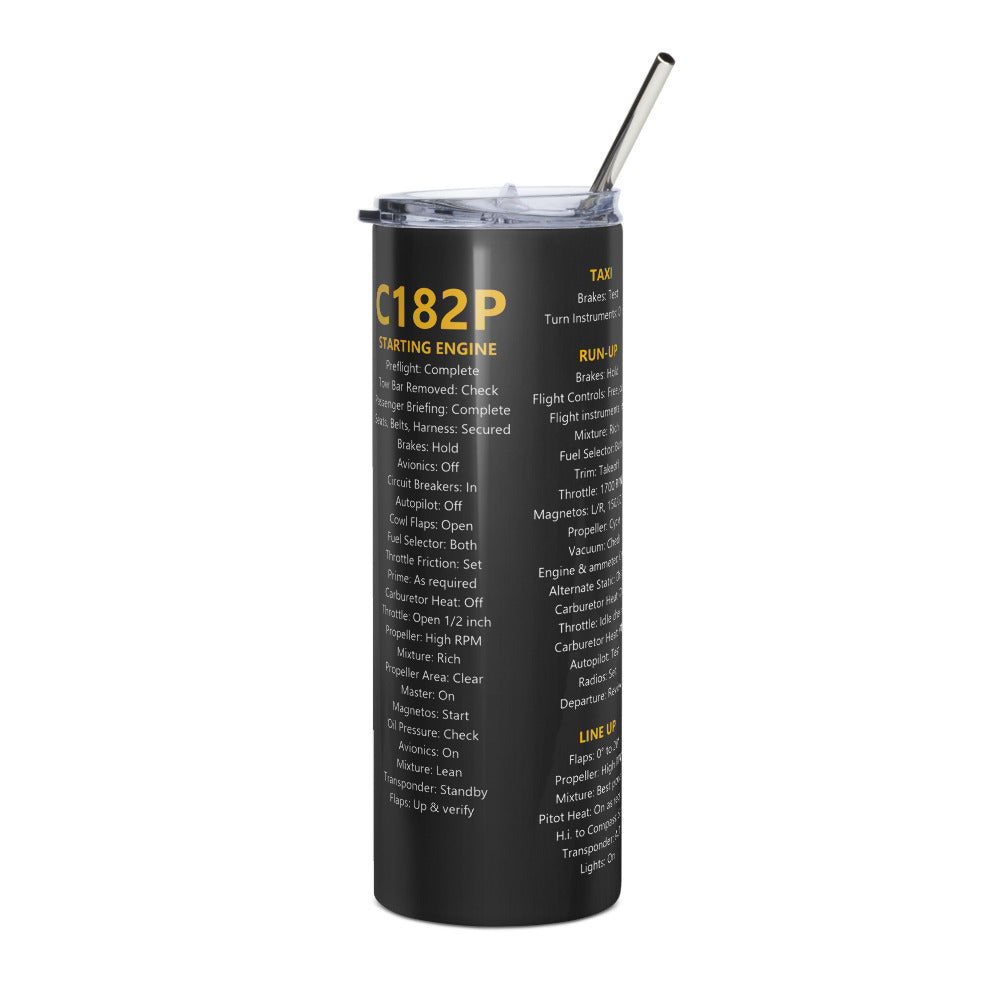 Vaso térmico checklist Cessna 182P – negro – vista derecha