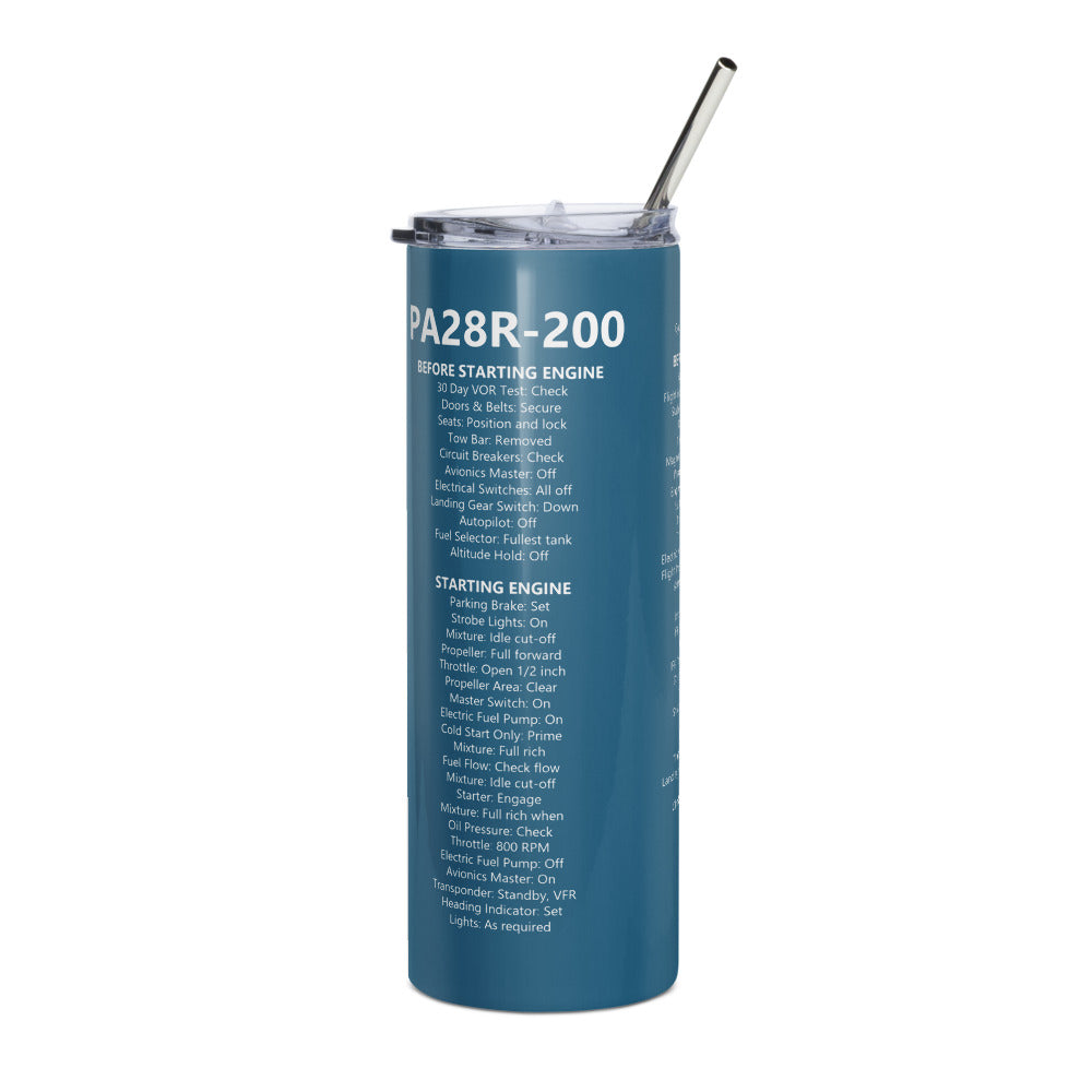 Vaso térmico checklist Piper PA28R-200 Arrow – azul marino – vista derecha