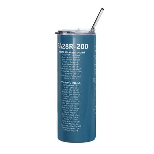 Vaso térmico checklist Piper PA28R-200 Arrow – azul marino – vista derecha