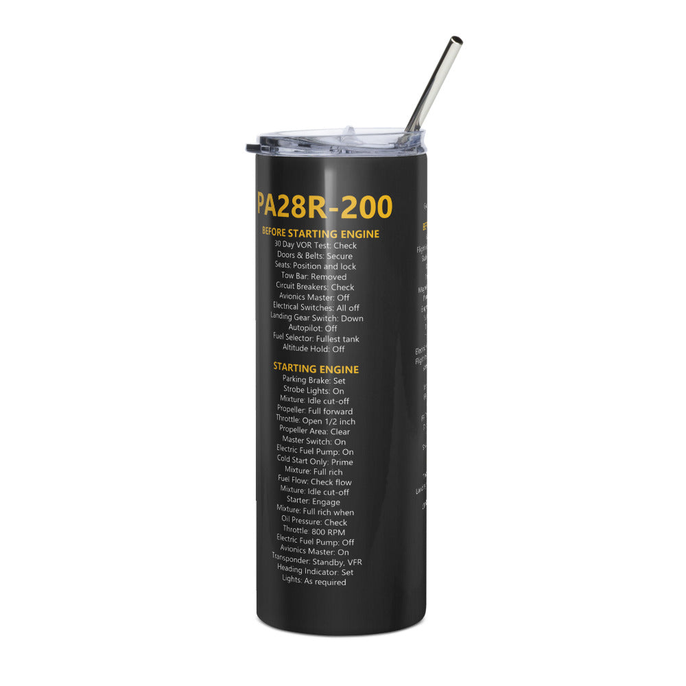 Vaso térmico checklist Piper PA28R-200 Arrow – negro – vista derecha