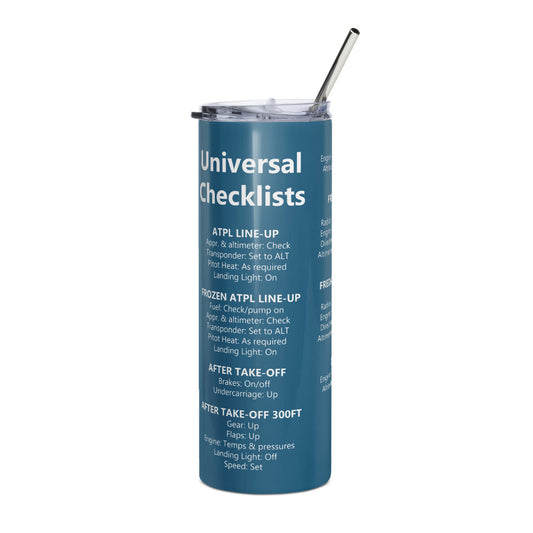 Vaso térmico checklists IFR universales – azul marino – vista derecha
