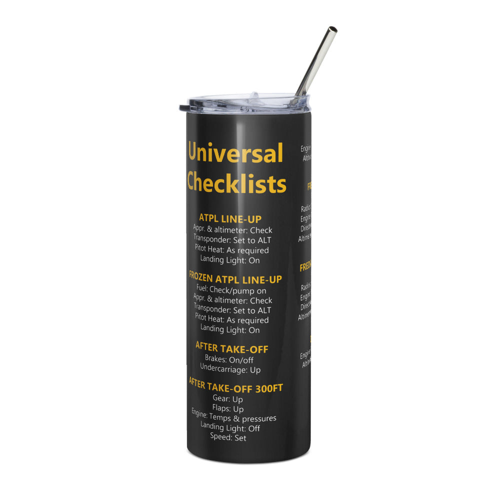 Vaso térmico checklists IFR universales – negro – vista derecha