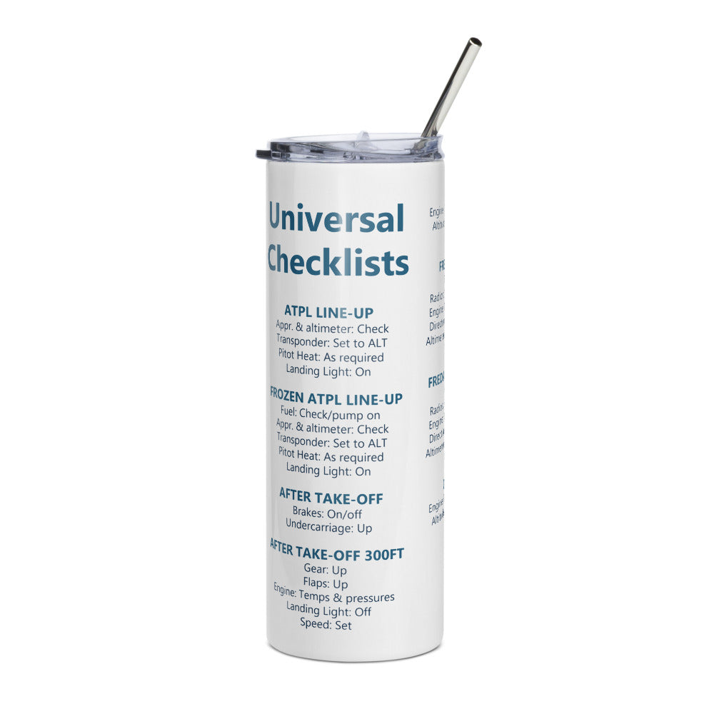 Vaso térmico checklists IFR universales – blanco – vista derecha