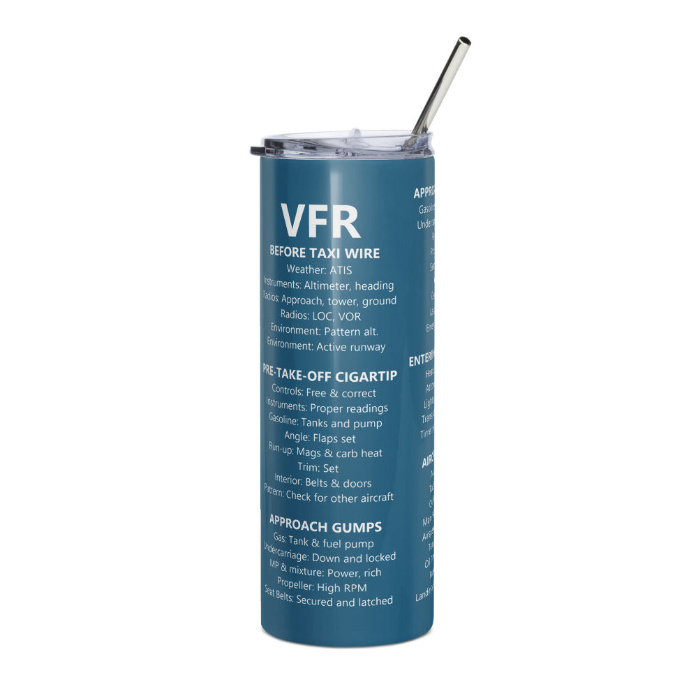 Vaso térmico checklists VFR universales – azul marino – vista derecha
