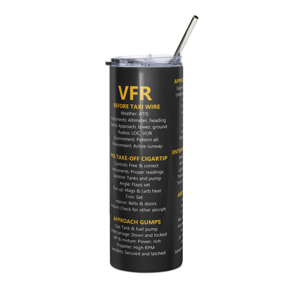 Vaso térmico checklists VFR universales – negro – vista derecha