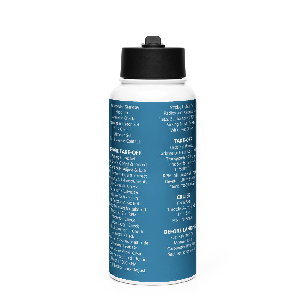 Borraccia checklist Cessna 172N – blu navy – vista frontale
