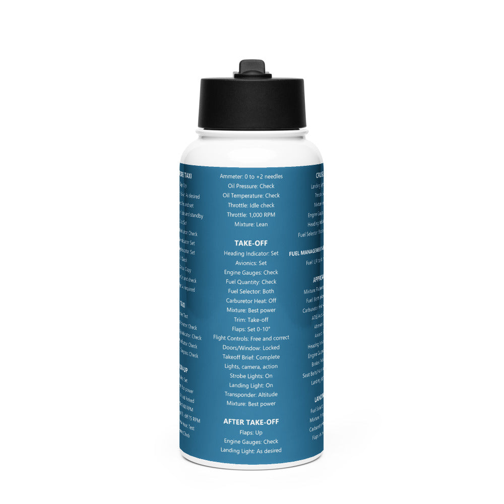 Botella checklist Cessna 172F – azul marino – vista frontal