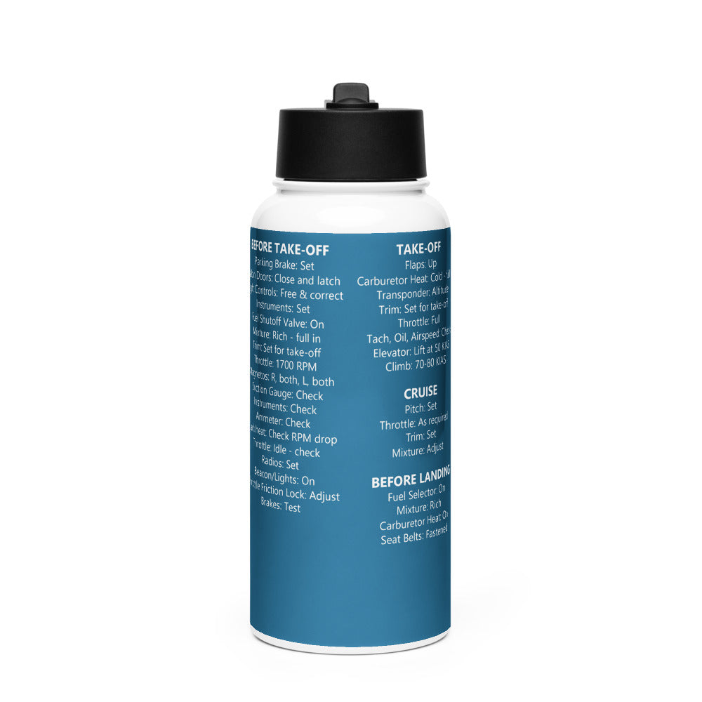 Botella checklist Cessna 152 – azul marino – vista frontal