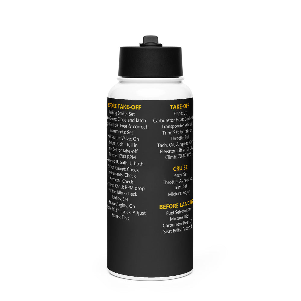 Botella checklist Cessna 152 – negro – vista frontal