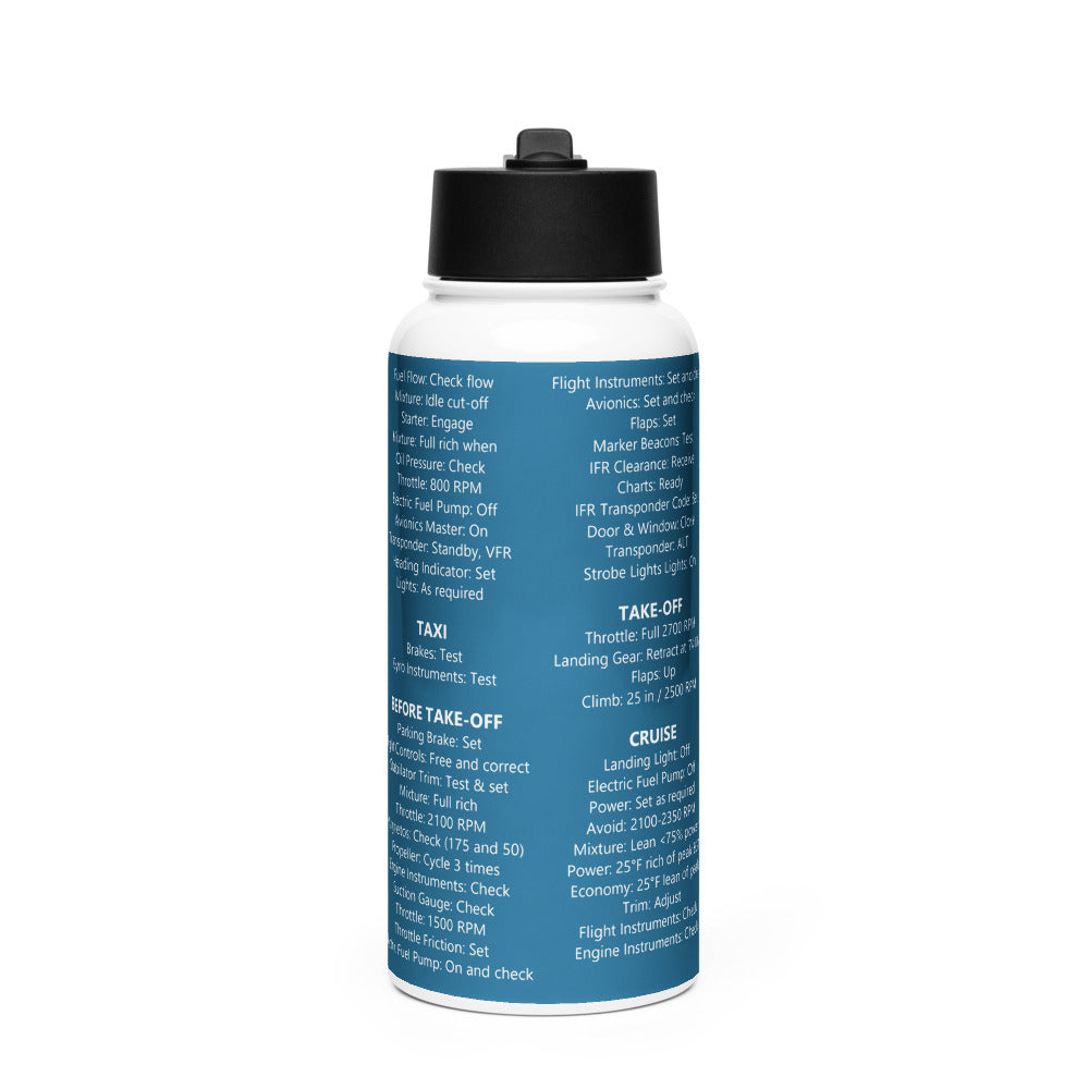 Botella checklist Piper PA28R-200 Arrow – azul marino – vista frontal