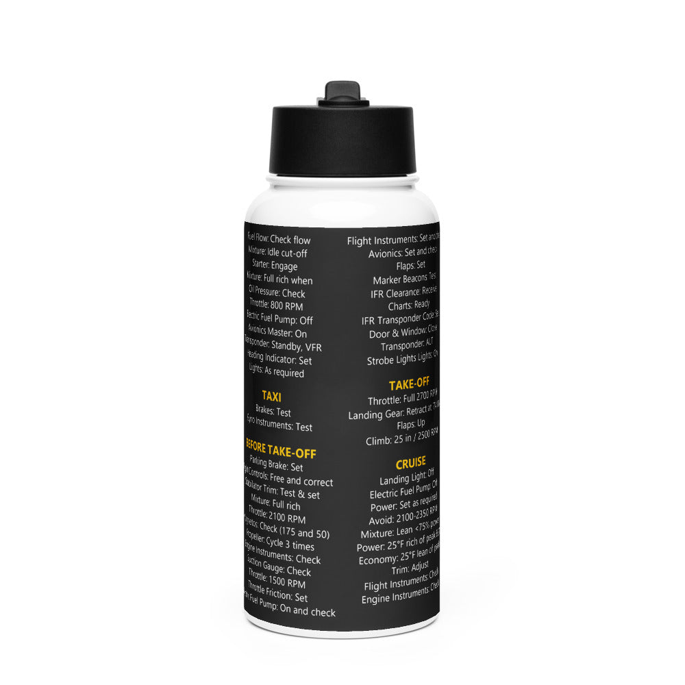 Botella checklist Piper PA28R-200 Arrow – negro – vista frontal
