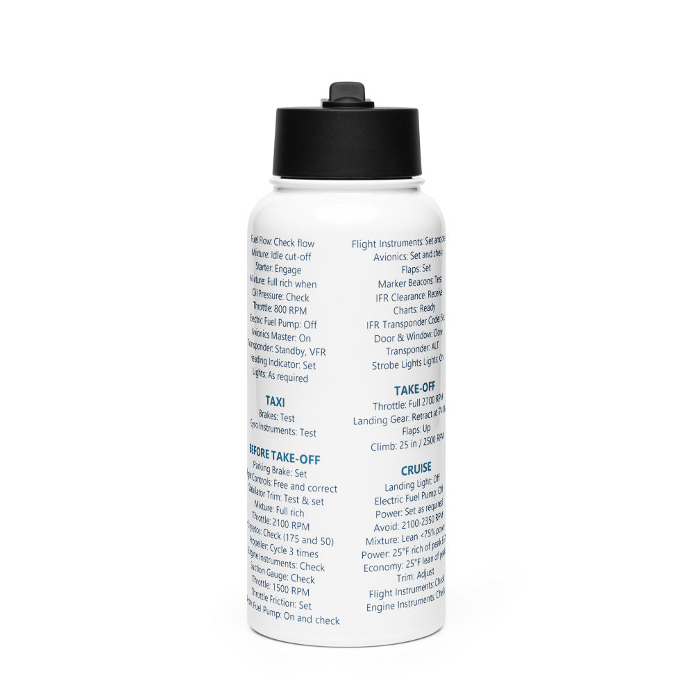 Botella checklist Piper PA28R-200 Arrow – blanco – vista frontal