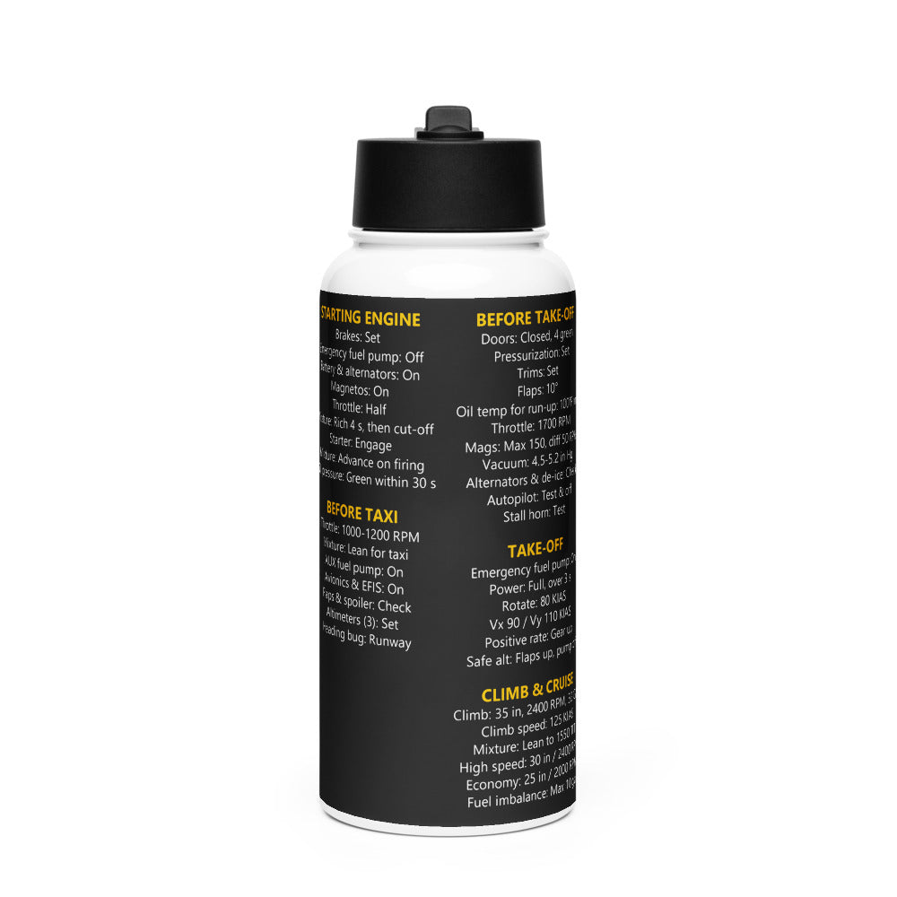 Botella checklist Piper PA46-350P – negro – vista frontal