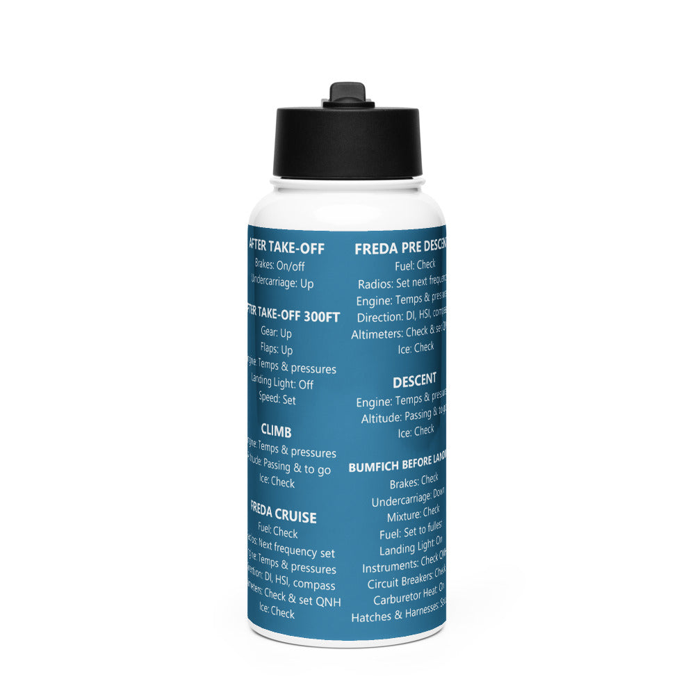 Botella checklists IFR universales – azul marino – vista frontal