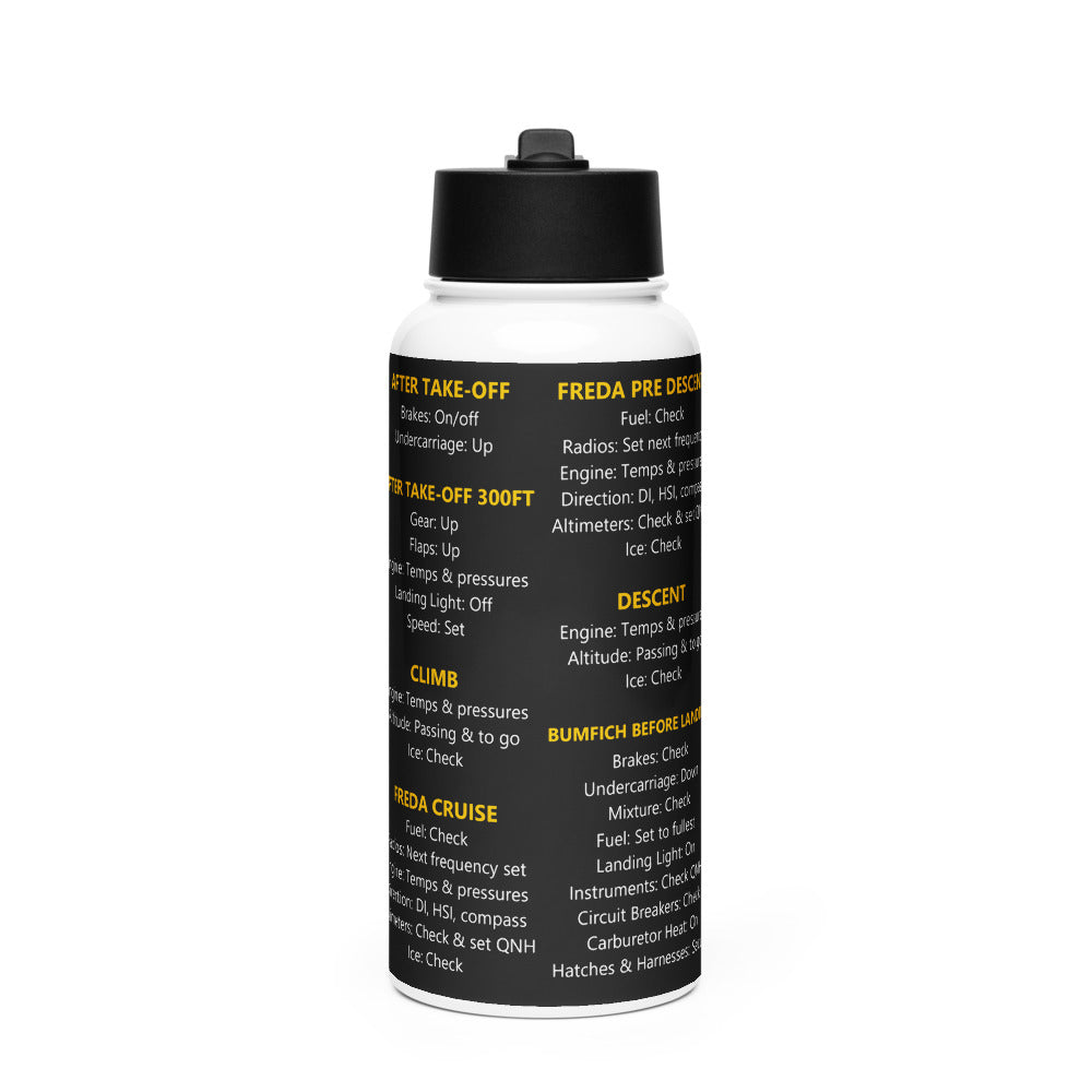 Botella checklists IFR universales – negro – vista frontal