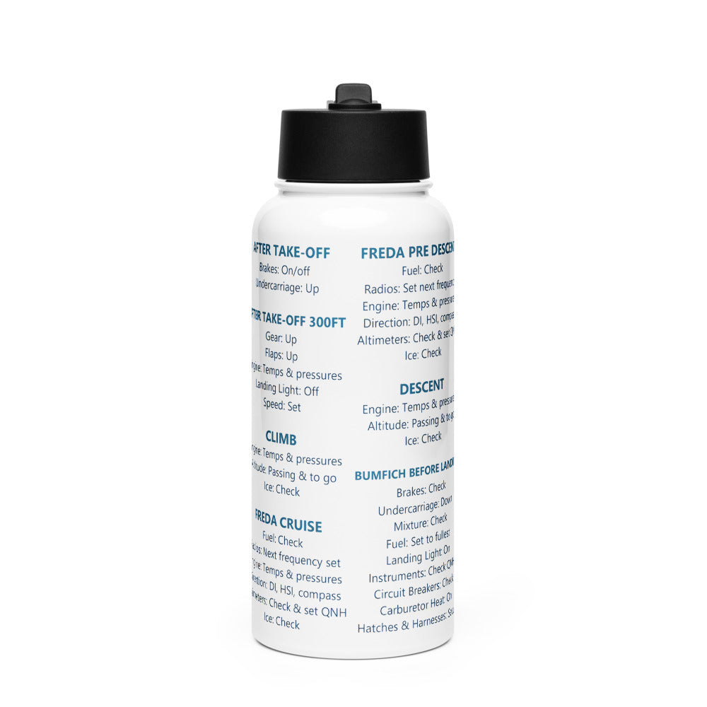Botella checklists IFR universales – blanco – vista frontal